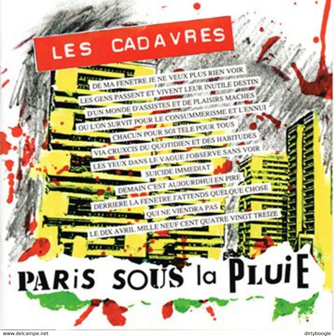 Les CADAVRES - Paris Sous La Pluie - CD - PUNK - LIVE BATACLAN - Punk