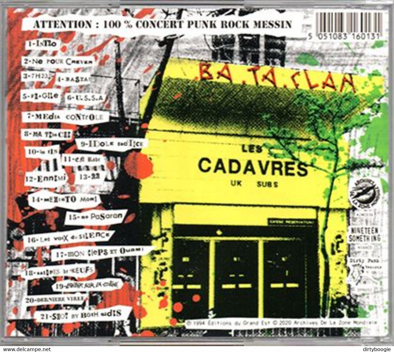 Les CADAVRES - Paris Sous La Pluie - CD - PUNK - LIVE BATACLAN - Punk