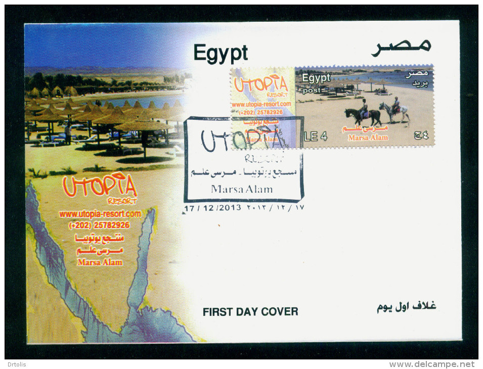 EGYPT / 2013 / TOURISM / UTOPIA RESORT ; MARSA ALAM ( RED SEA ) / HURGHADA  : MAKADI & SAHL HASHEESH / FDC - Cartas & Documentos