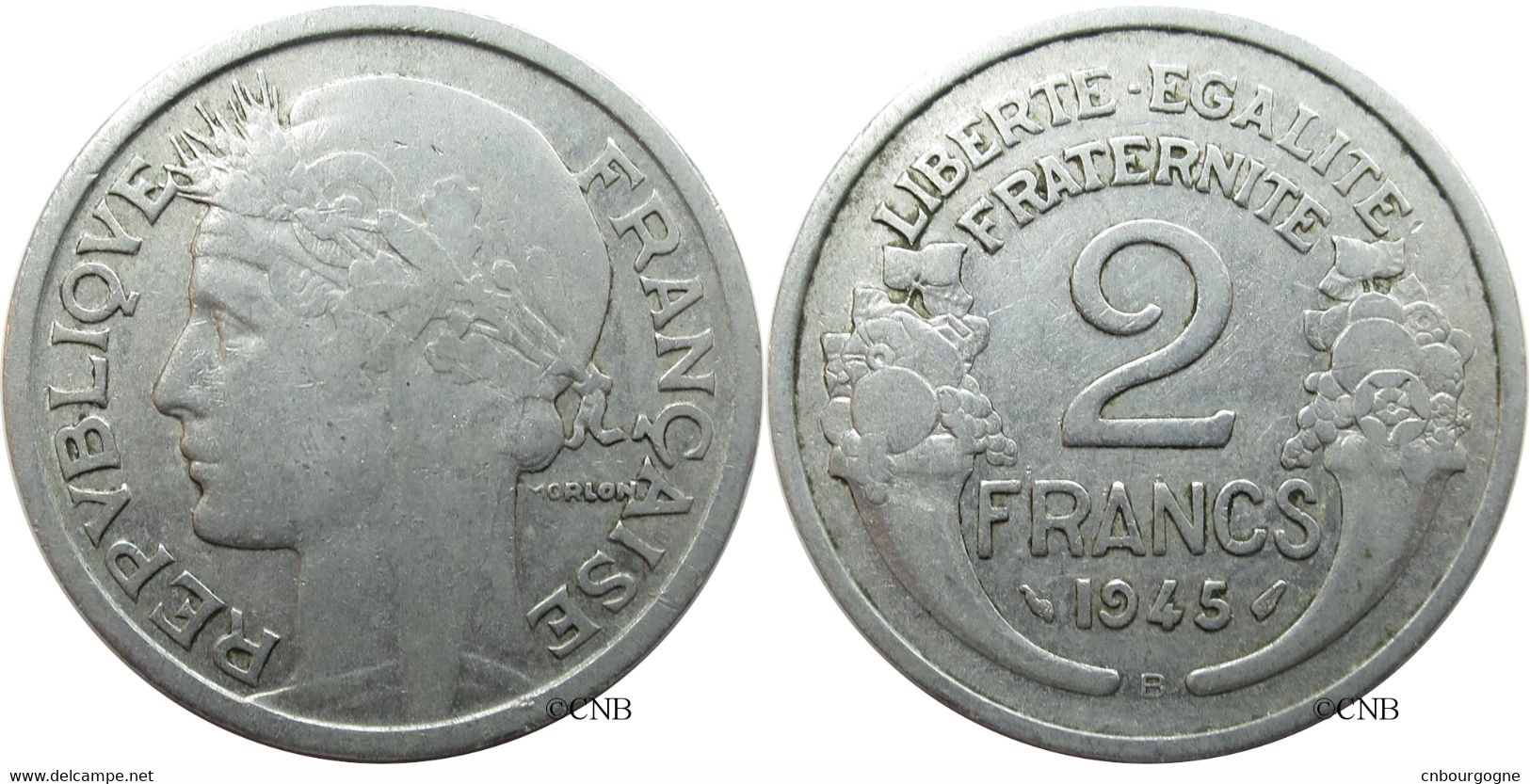 France - GPRF - 2 Francs Morlon Aluminium 1945 B - TB/VF25 - Fra4241 - 2 Francs