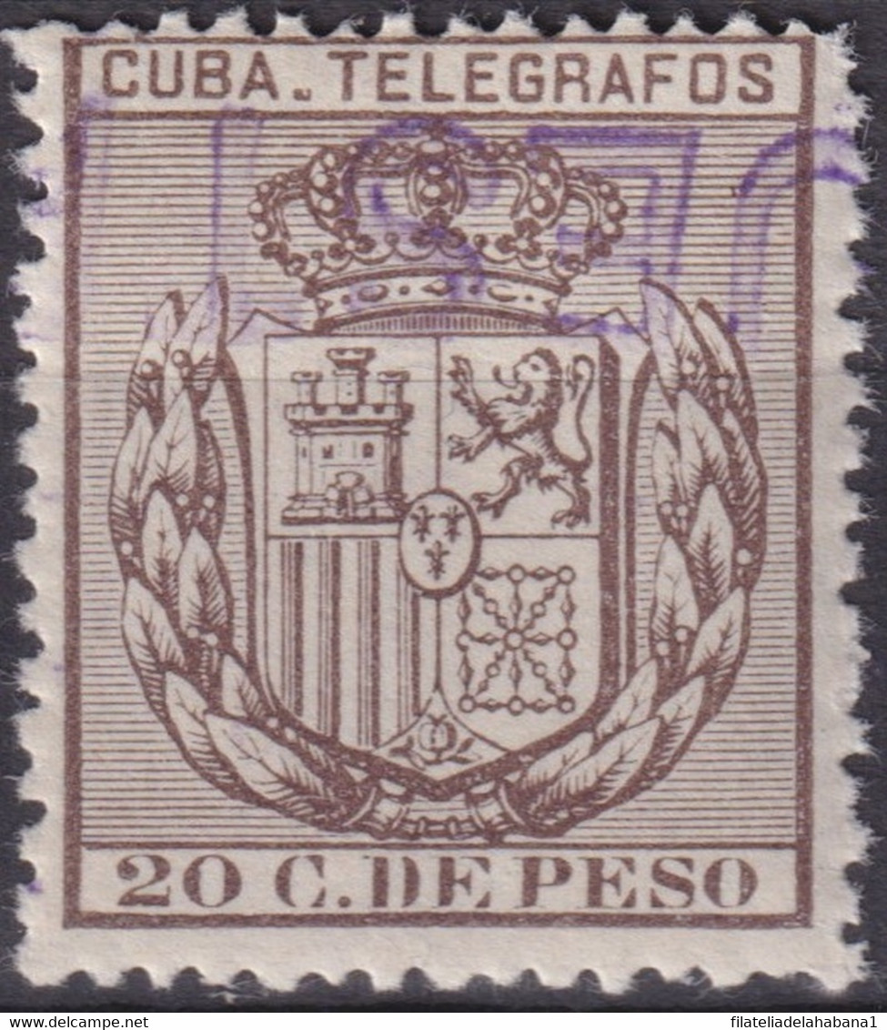 1890-108 CUBA SPAIN ESPAÑA 1890 20c TELEGRAPH TELEGRAFOS MUESTRA PROOF. - Vorphilatelie