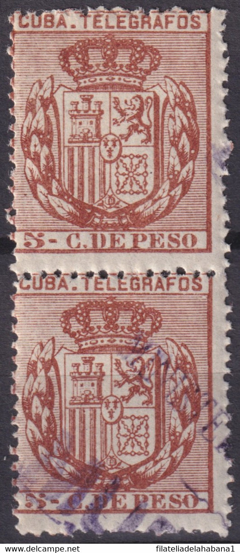 1894-123 CUBA SPAIN ESPAÑA 1894 5c TELEGRAPH TELEGRAFOS MUESTRA PROOF. - Prefilatelia