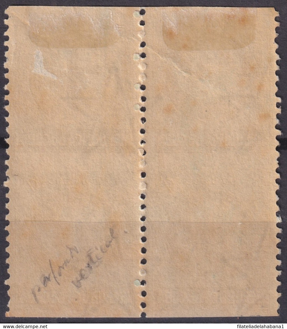 1917-382 CUBA REPUBLICA 1917 1c PATRIOT JOSE MARTI BLOCK 4 FORGERY PERFORATION ORIGINAL GUM. - Ongebruikt