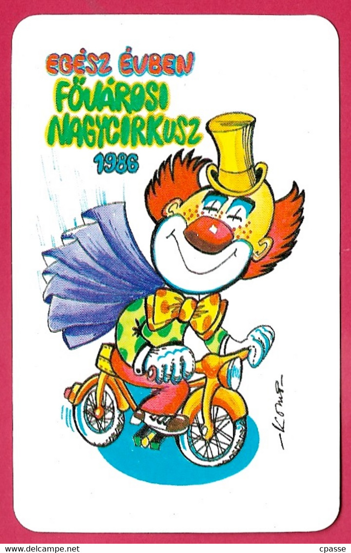 Petit Calendrier Publicitaire 1986 (Hongrie) ** Publicité Réclame CLOWN Cirque Circus - Grand Format : 1981-90