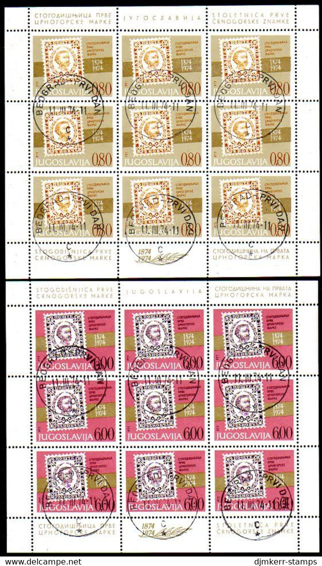 YUGOSLAVIA 1974 Montenegro Stamp Centenary Sheetlets Used.  Michel 1549-50 - Blocs-feuillets