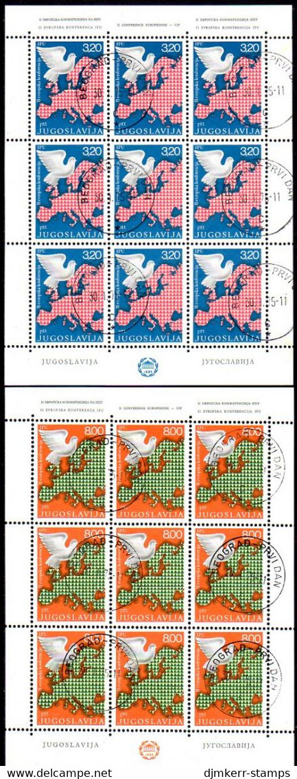 YUGOSLAVIA 1975 European Security Conference  Sheetlets Used.  Michel 1585-86 - Blocs-feuillets