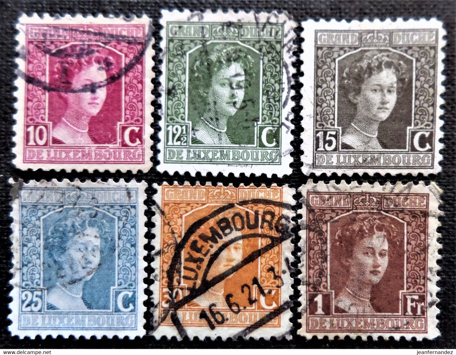 Timbres De Luxembourg Y&T N° 95_96_97_99_100_107 - 1914-24 Marie-Adelaide