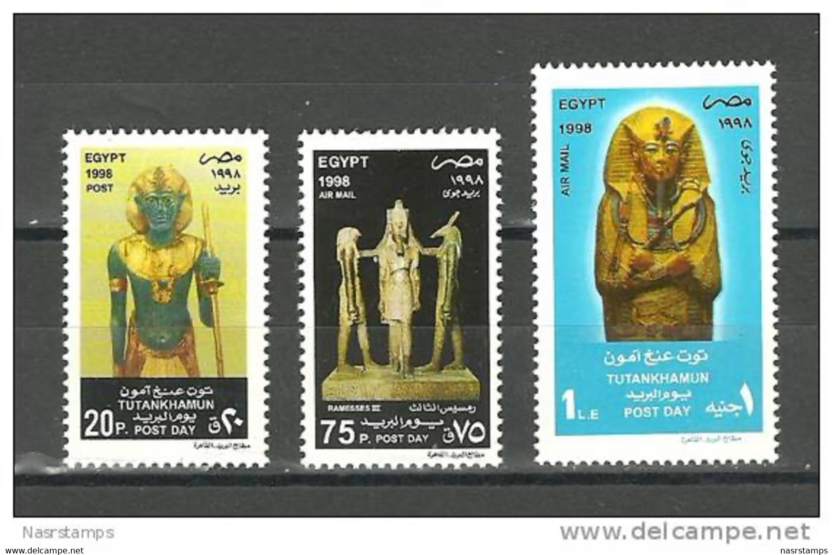Egypt - 1998 - ( Post Day ) - ( Tutankhamen & Ramsis 3rd ) - Pharaonic - Set Of 3 - MNH (**) - Egiptología