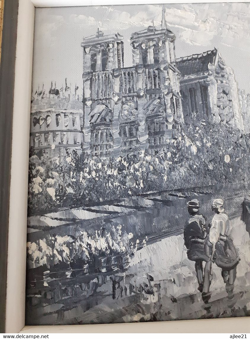 Notre-dame De Paris. Signé Burnett. - Acryl