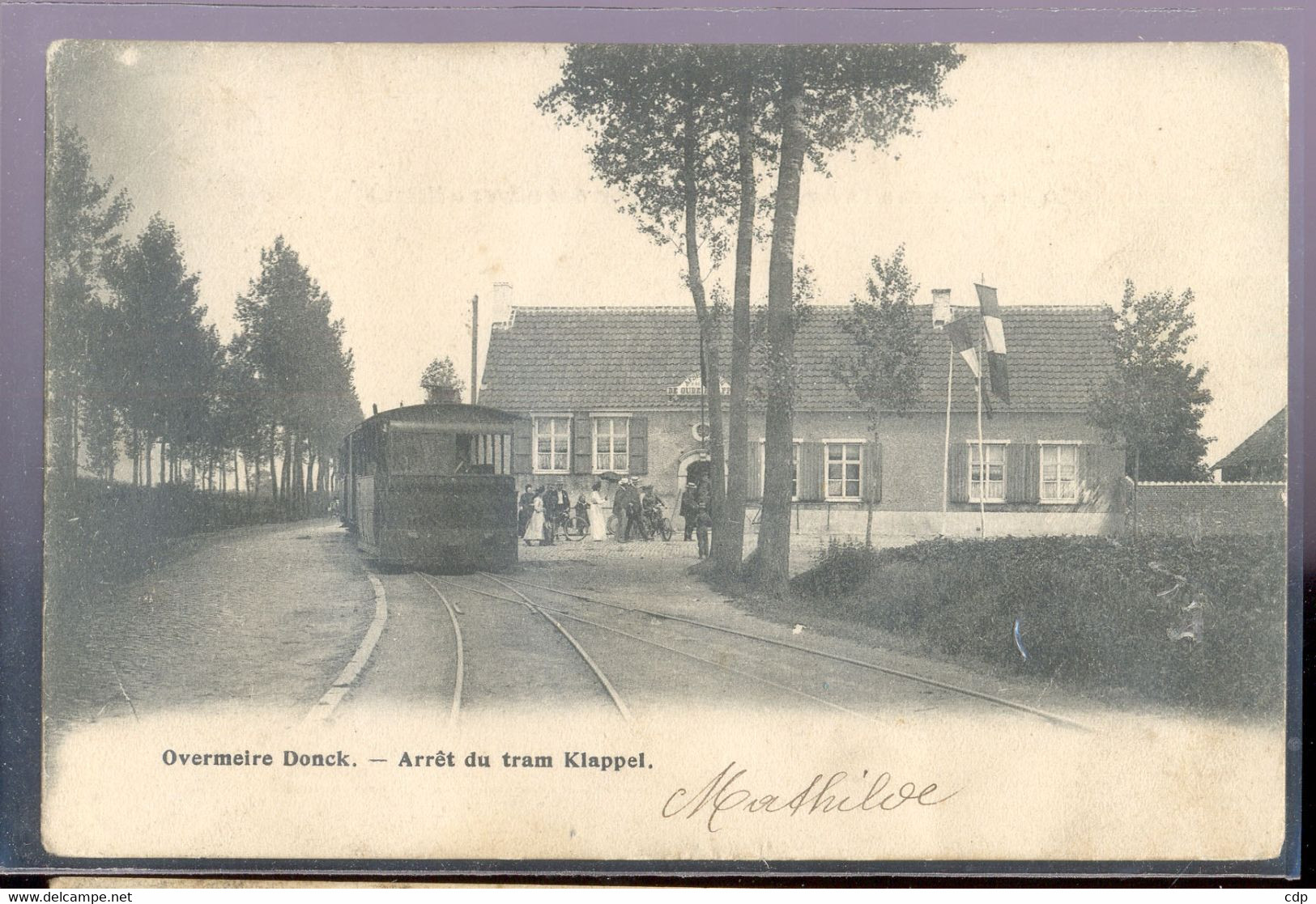 Cpa Overmeire Donck  1900   Tram Vapeur - Berlare