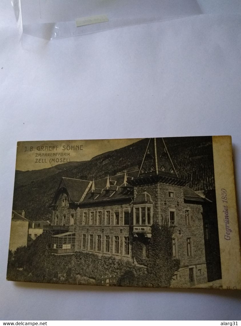 Cigarette Factory.zell.j.b.graeff Sohne.rare.used From Merl.1914. In Germany Better Condition. - Zell