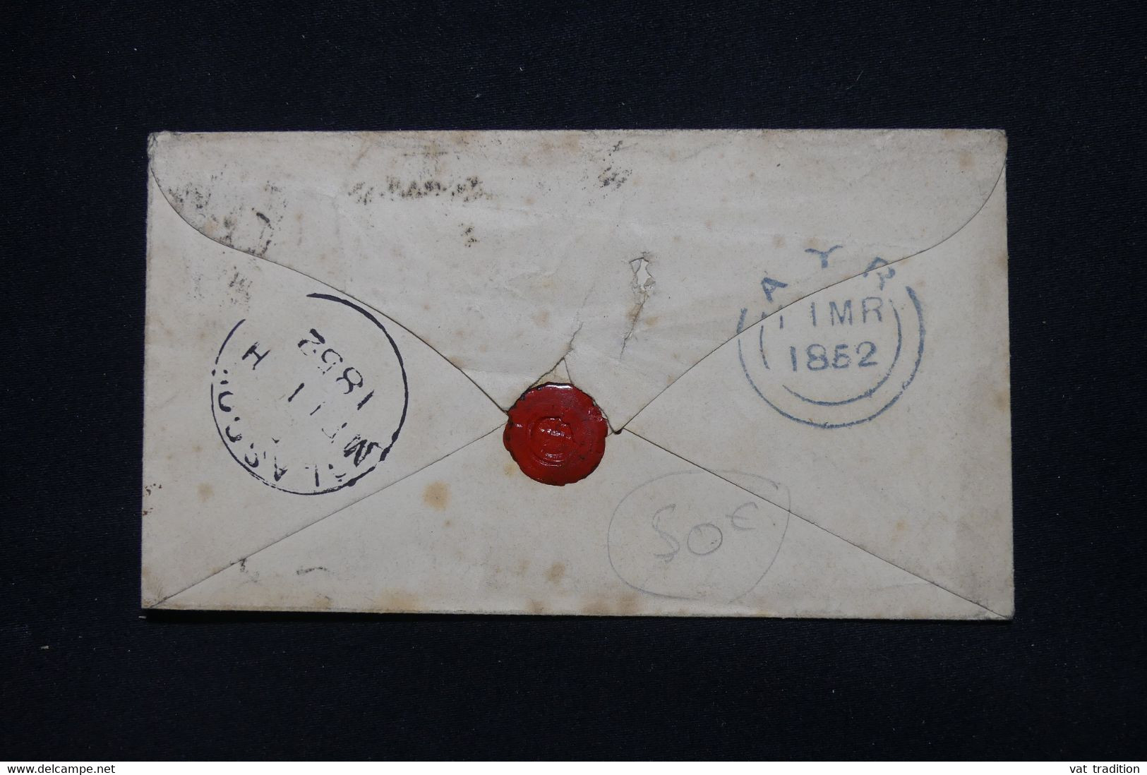 ROYAUME UNI - Enveloppe De Ayr Pour Glasgow En 1852, Affranchissement Victoria 1p Non Dentelé - L 112370 - Storia Postale