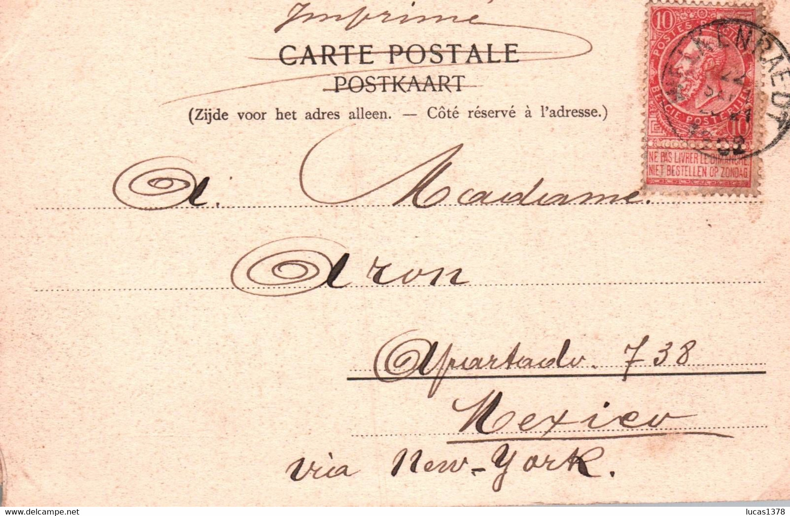 NESSONVAUX / LE CHATEAU / PRECURSEUR 1903 POUR MEXICO VIA NEW YORK / - Trooz