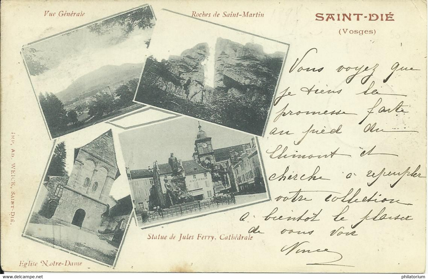 88 SAINT DIE Des VOSGES  Multivue Weick Avant 1900 - Saint Die