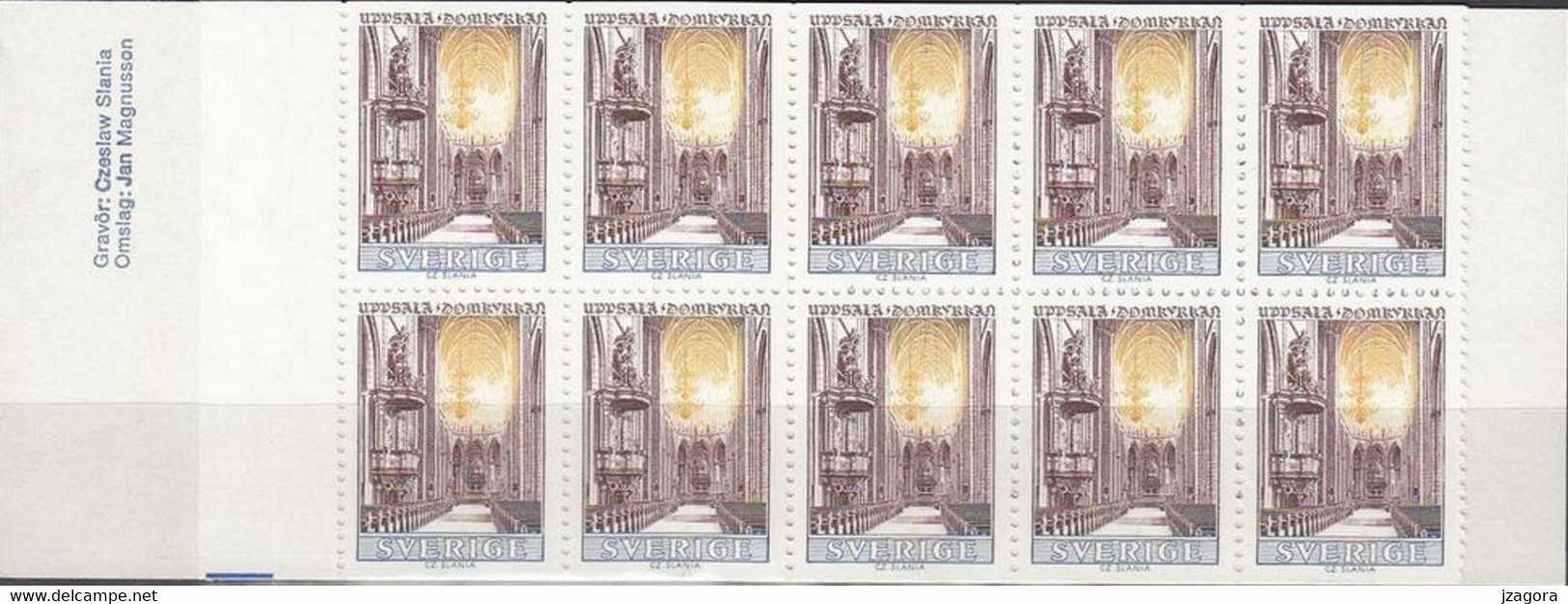 ARCHITECTURE HISTORY CHURCH CATHEDRAL DOM CATHÉDRALE UPPSALA SWEDEN SUEDE SCHWEDEN 1967 Slania MNH Proof Booklet Brown - Probe- Und Nachdrucke