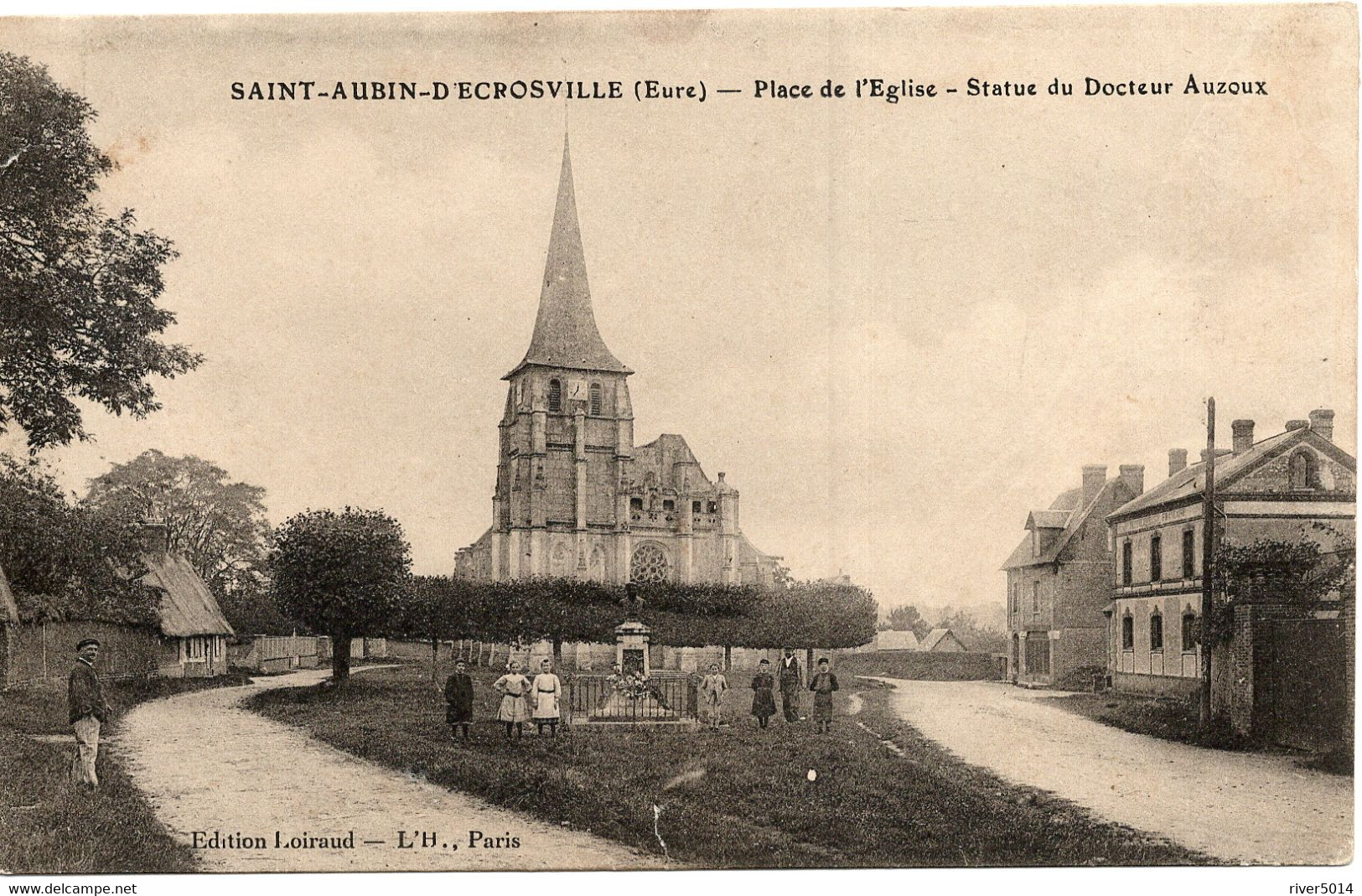 SAINT-AUBIN D'ESCROSVILLE - Place De L'Eglise - Statue Du Docteur AUZOUX - Saint-Aubin-d'Ecrosville