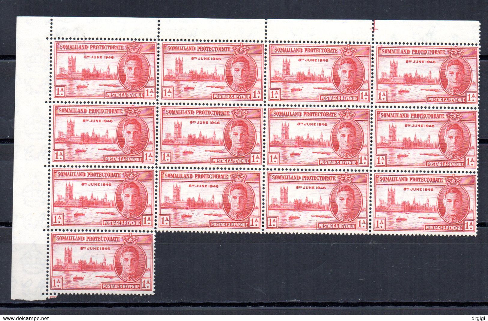 SOMALILAND 1946 KGVI - BLOCCHI DI 13 Sc 108-109 SG 117-118 MNH** ADF - Somaliland (Protectorate ...-1959)