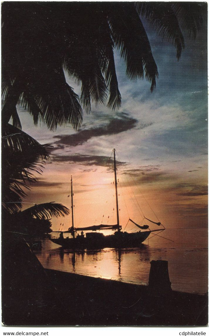 POLYNESIE CARTE POSTALE DEPART PAPEETE 13-10-1969 ILE TAHITI POUR LA FRANCE - Lettres & Documents