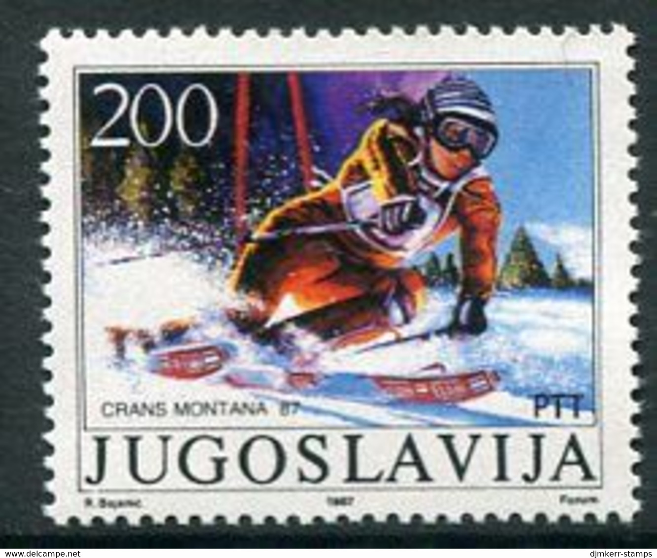 YUGOSLAVIA 1987 Skiing Medal-Winner MNH / **.  Michel 2215 - Ongebruikt