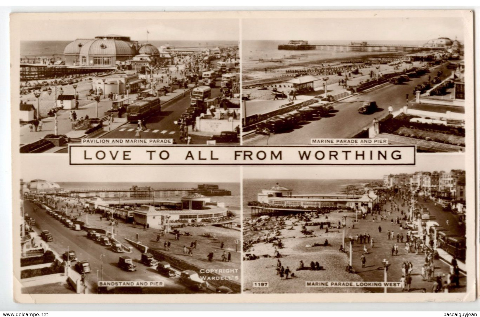 CPA LOVE TO ALL FROM WORTHING - PAVILION, MARINE PARADE, PIER, BANDSTAND - Worthing