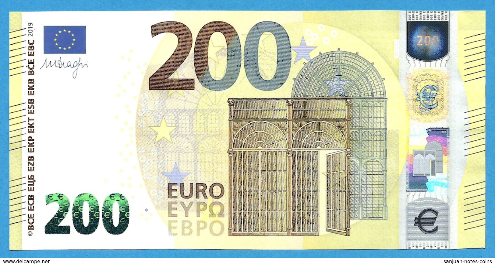 200 EURO ITALY DRAGHI SB-S005 UNC-FDS (D223) - 200 Euro