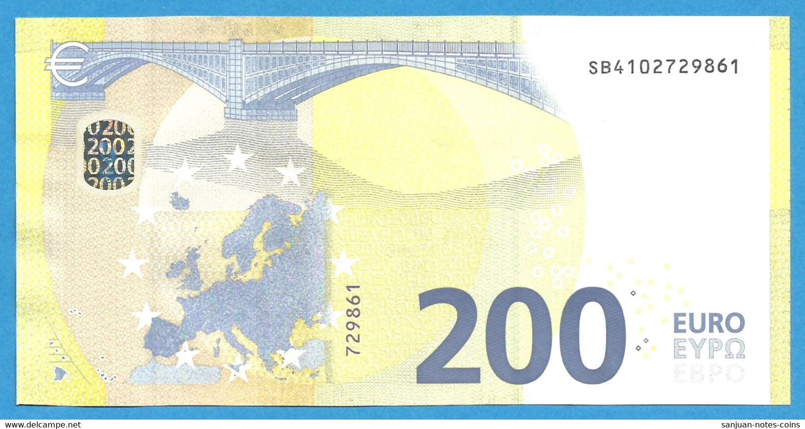 200 EURO ITALY DRAGHI SB-S005 UNC-FDS (D223) - 200 Euro