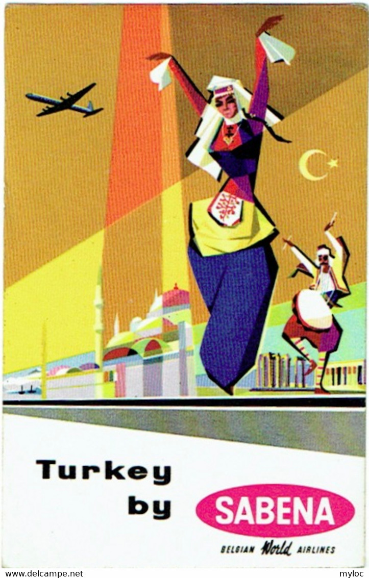 SABENA. Etiquette à Bagages. Luggage Label. Turkey. - Baggage Labels & Tags