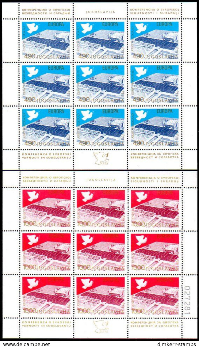 YUGOSLAVIA 1977 European Secuirty Conference II Sheetlets MNH / **.  Michel 1699-1700 - Hojas Y Bloques