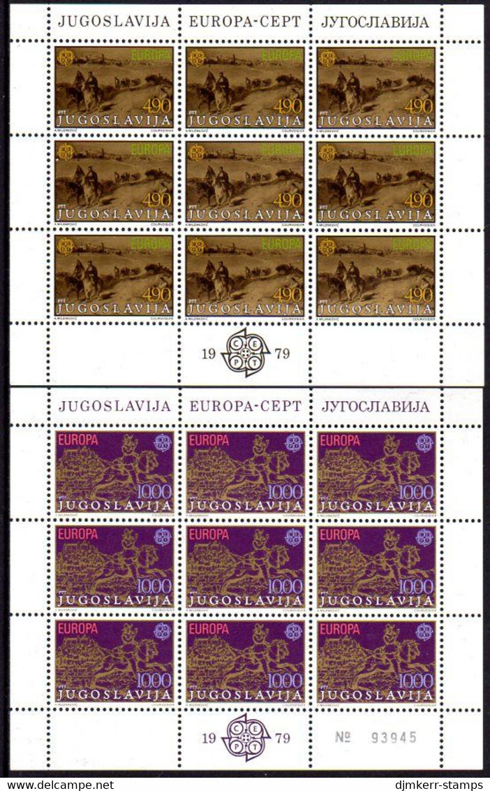 YUGOSLAVIA 1979 Europa: History Of The Post Sheetlets MNH / **.  Michel 1787-88 - Hojas Y Bloques