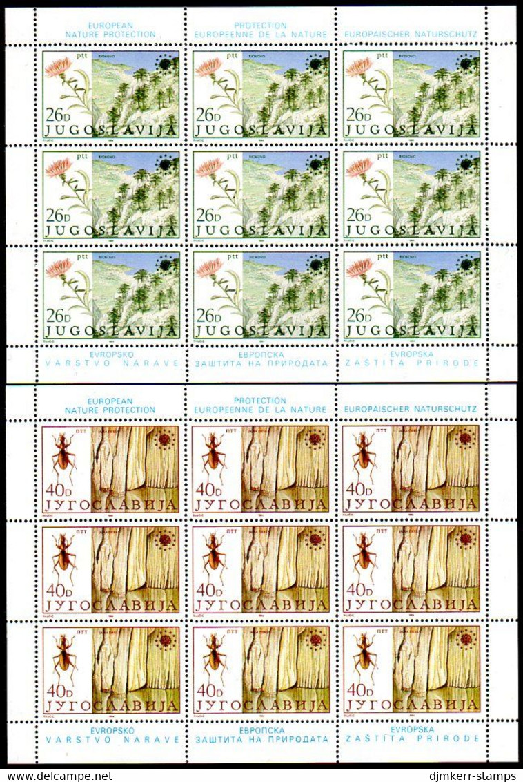 YUGOSLAVIA 1984 European Nature Protection Sheetlets MNH / **.  Michel 2053-54 - Blokken & Velletjes