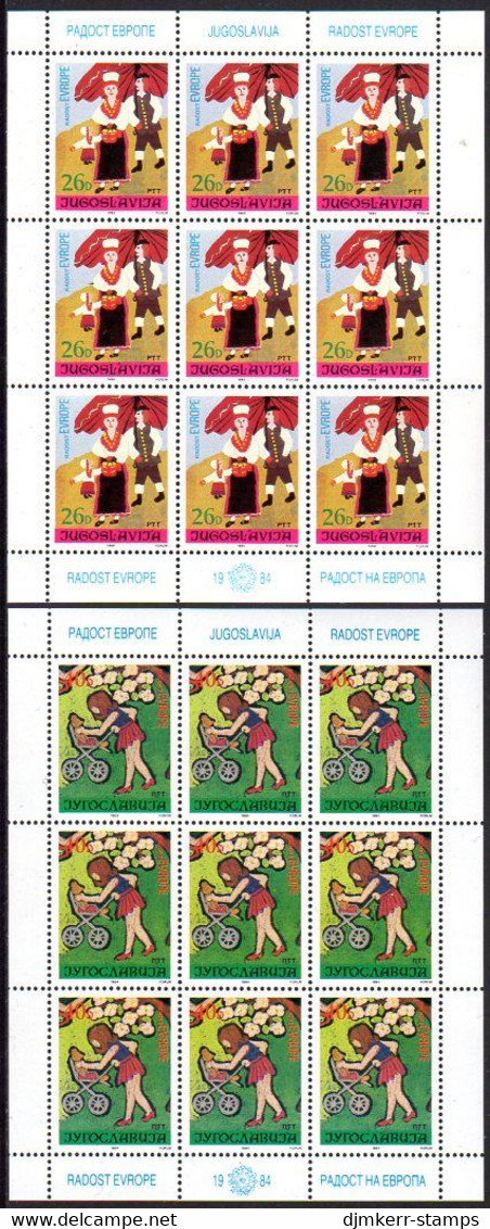 YUGOSLAVIA 1984 Joy Of Europe Children's Meeting Sheetlets MNH / **.  Michel 2066-67 - Blocks & Sheetlets