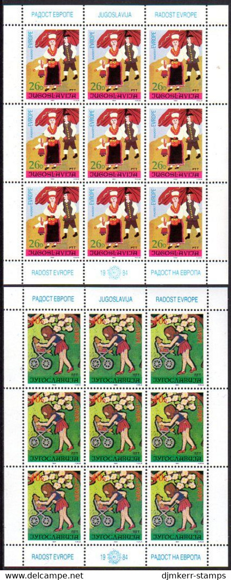 YUGOSLAVIA 1984 Joy Of Europe Children's Meeting Sheetlets MNH / **.  Michel 2066-67 - Hojas Y Bloques