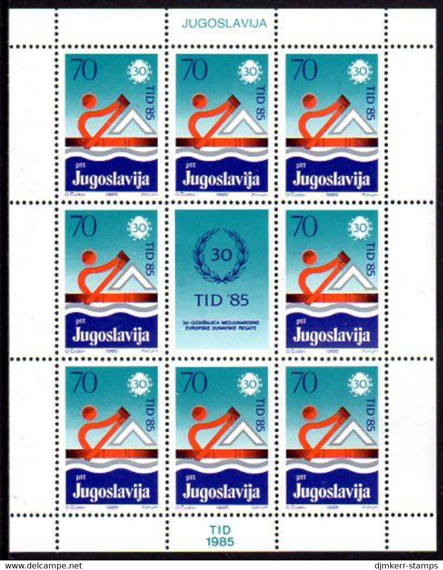 YUGOSLAVIA 1985 Danube Regatta Sheetlet MNH / **.  Michel 2113 - Blocs-feuillets