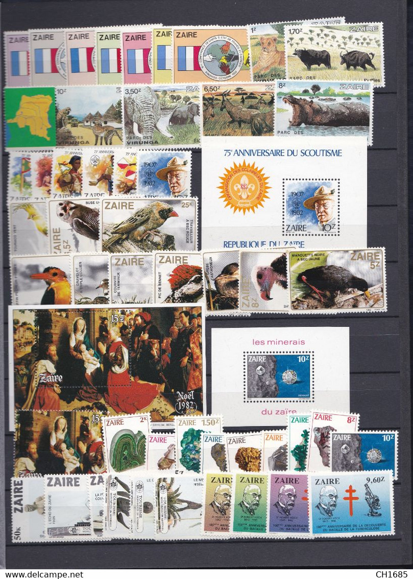 Congo Kinshasa ZAIRE collection neuve XX MNH Luxe de 1971 à 1992