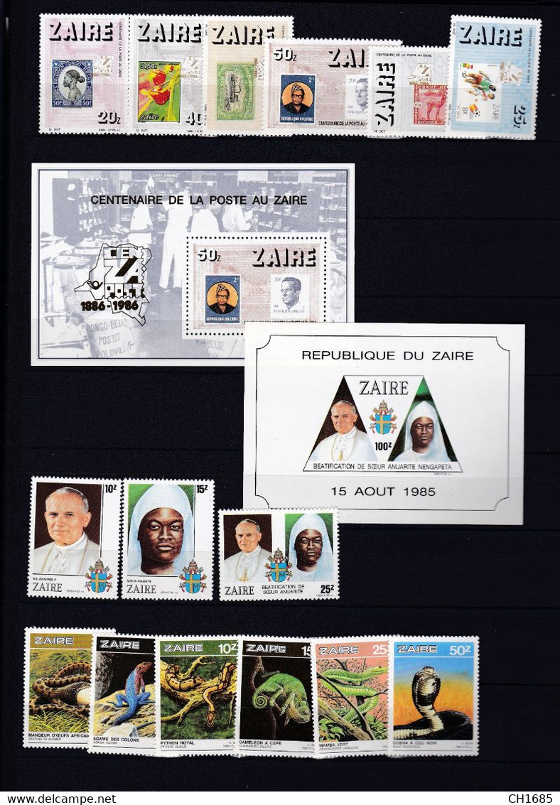 Congo Kinshasa ZAIRE collection neuve XX MNH Luxe de 1971 à 1992