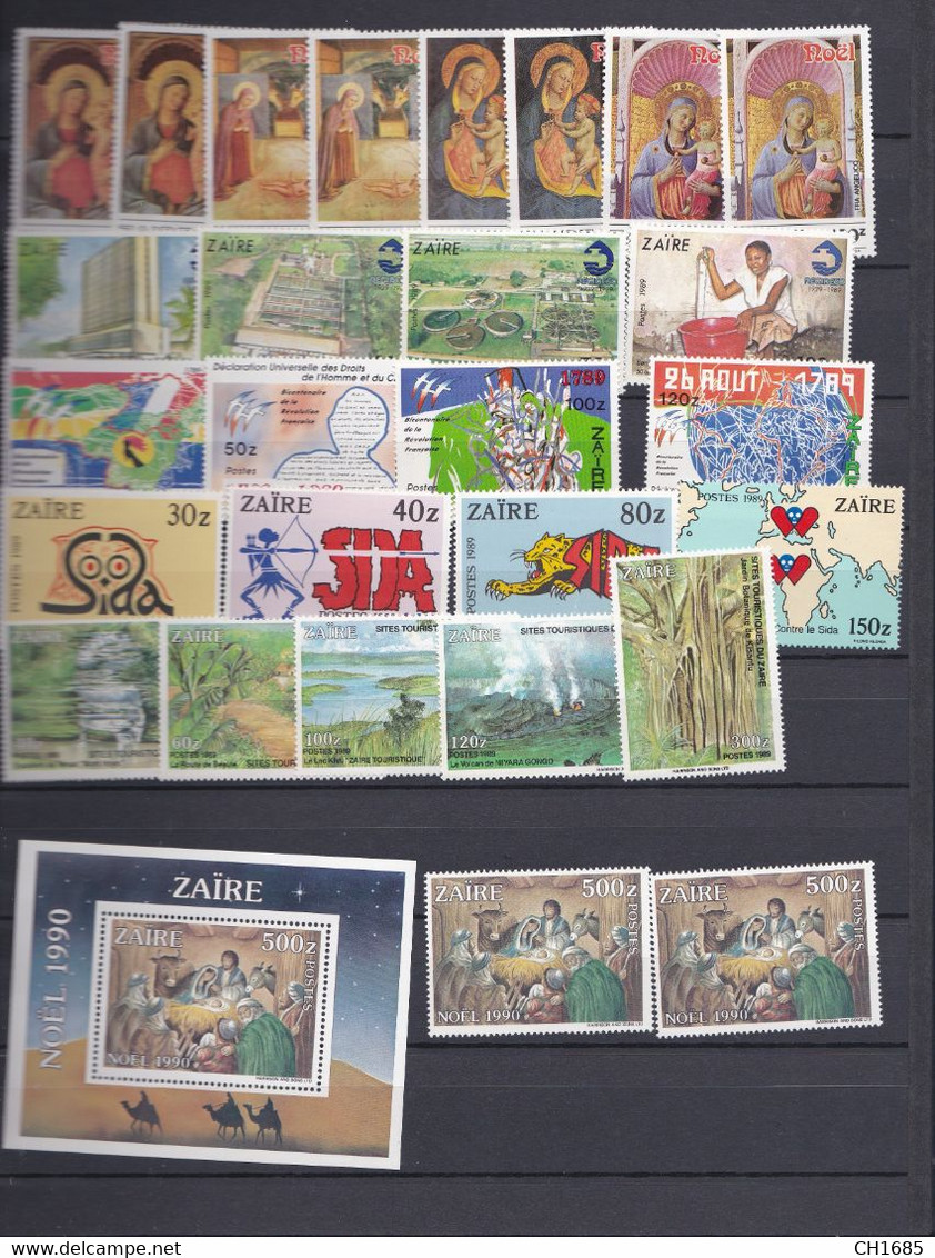 Congo Kinshasa ZAIRE collection neuve XX MNH Luxe de 1971 à 1992