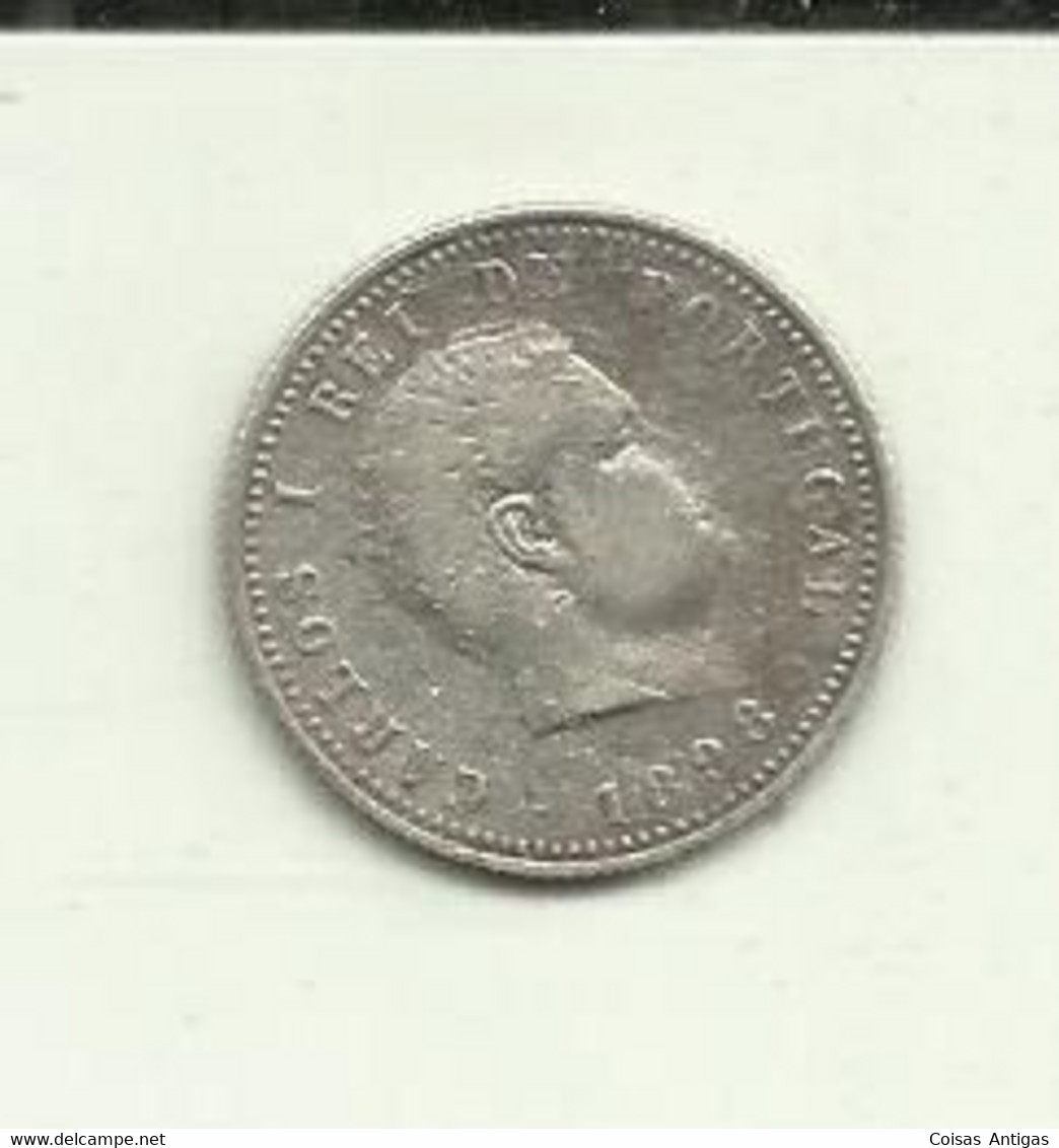 100 Réis 1898 D. Carlos I Portugal Silver - Portugal