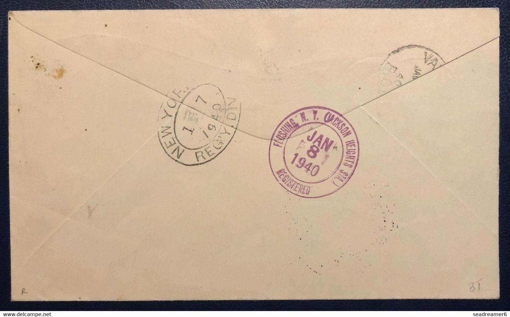 Océanie Lettre Recommandée TAHITI 1939 PA N°1 Oblitéré De Papeete Pour NEW YORK + Cachet De Censure Violet TTB - Storia Postale