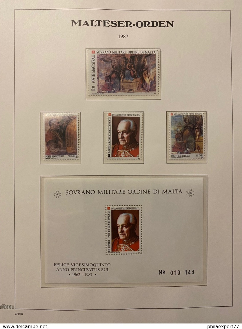 Malteser Orden - 1987 - Luxus Sammlung Auf Sammlersblatter - Postfrisch - Malta (Orde Van)
