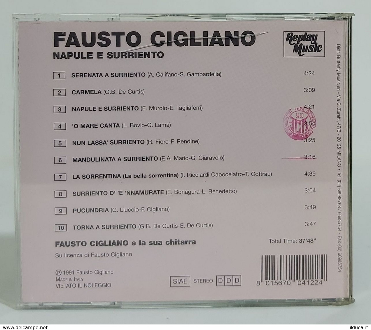 I102294 CD - Fausto Cigliano - Napule E Surriento - Replay Music 1991 - Altri - Musica Italiana
