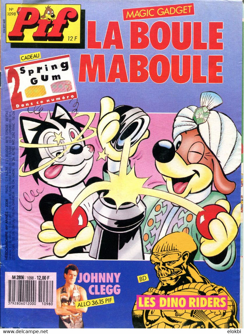 Pif Gadget N°1098 D'avril 1990 -  Les Dino Riders "Tark" - Pif Gadget