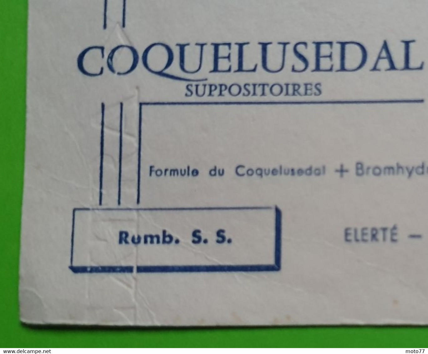 Buvard 973 - Laboratoire Elerté - COQUELUSEDAL 2 - Etat D'usage : Voir Photos- 21x12.5 Cm Environ - Vers 1950 - Produits Pharmaceutiques