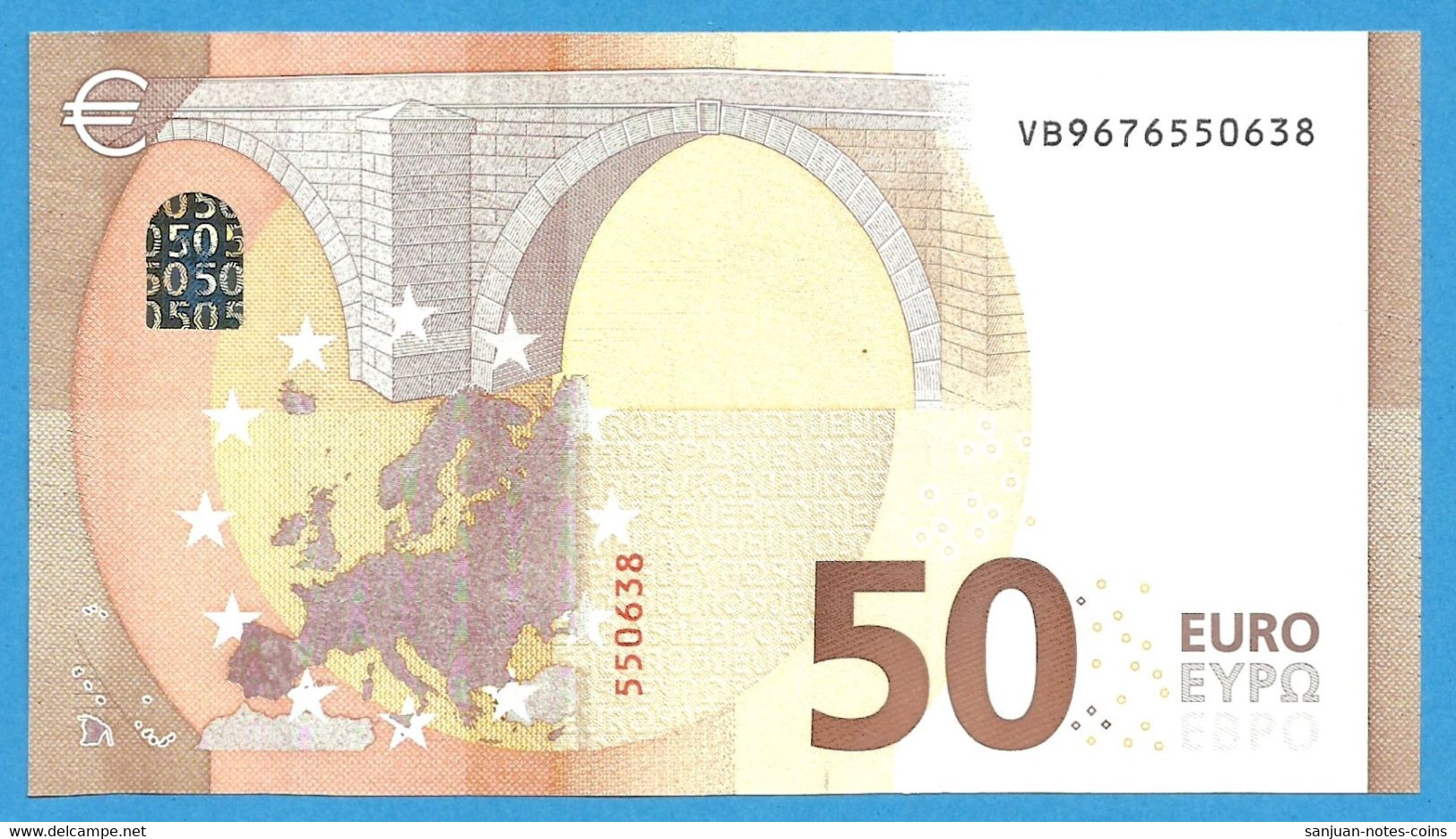 50 EURO SPAIN LAGARDE VB-V018 UNC-FDS (D227) - 50 Euro