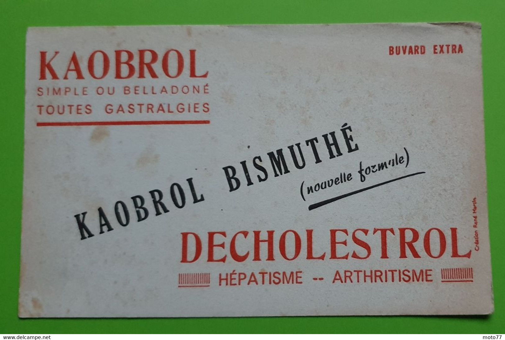 Buvard 980 - Laboratoire - KAOBROL DECHOLESTROL - Etat D'usage : Voir Photos- 20.5x13 Cm Environ - Vers 1950 - Produits Pharmaceutiques