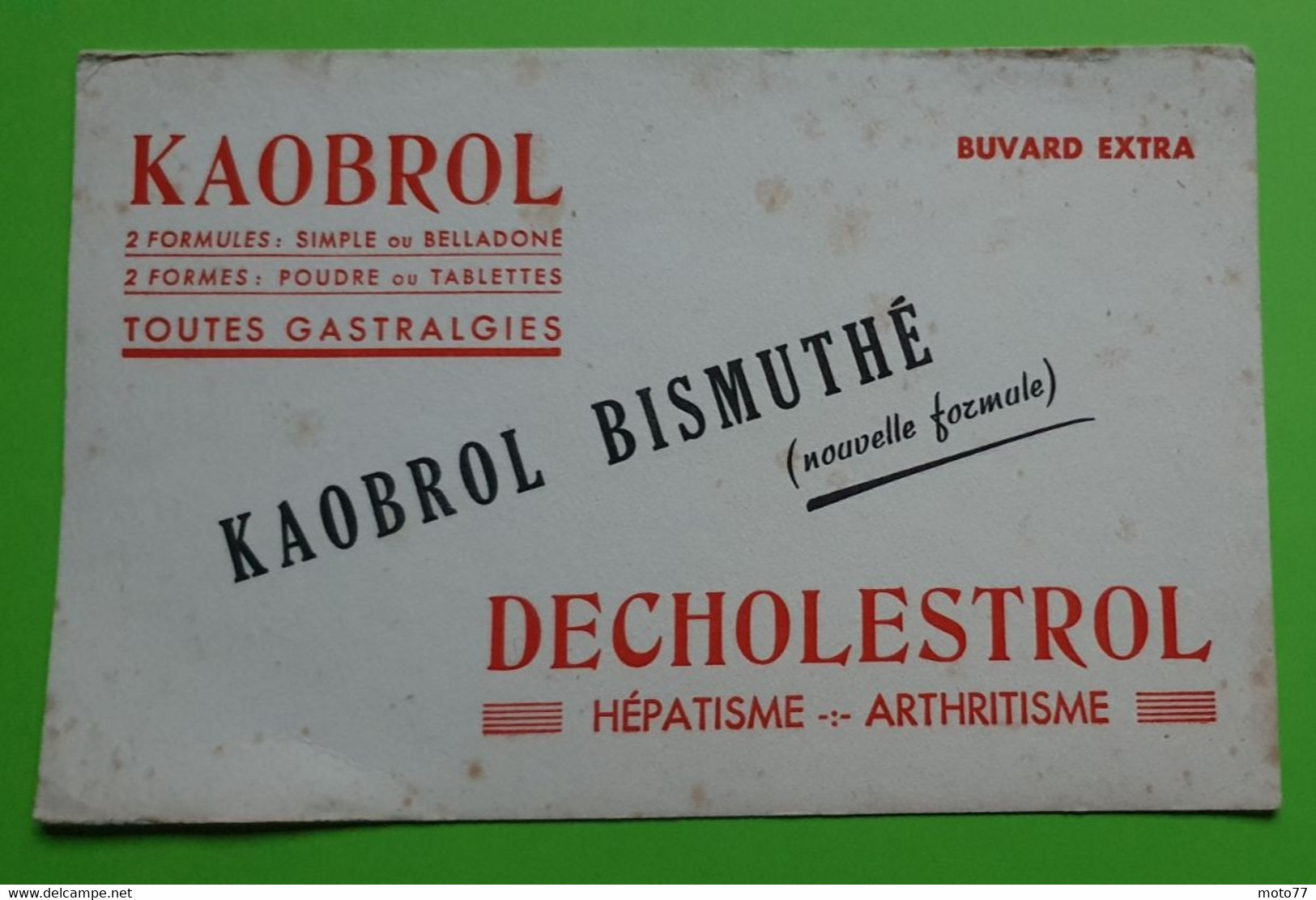 Buvard 981 - Laboratoire - KAOBROL DECHOLESTROL - Etat D'usage : Voir Photos- 21x13.5 Cm Environ - Vers 1950 - Produits Pharmaceutiques