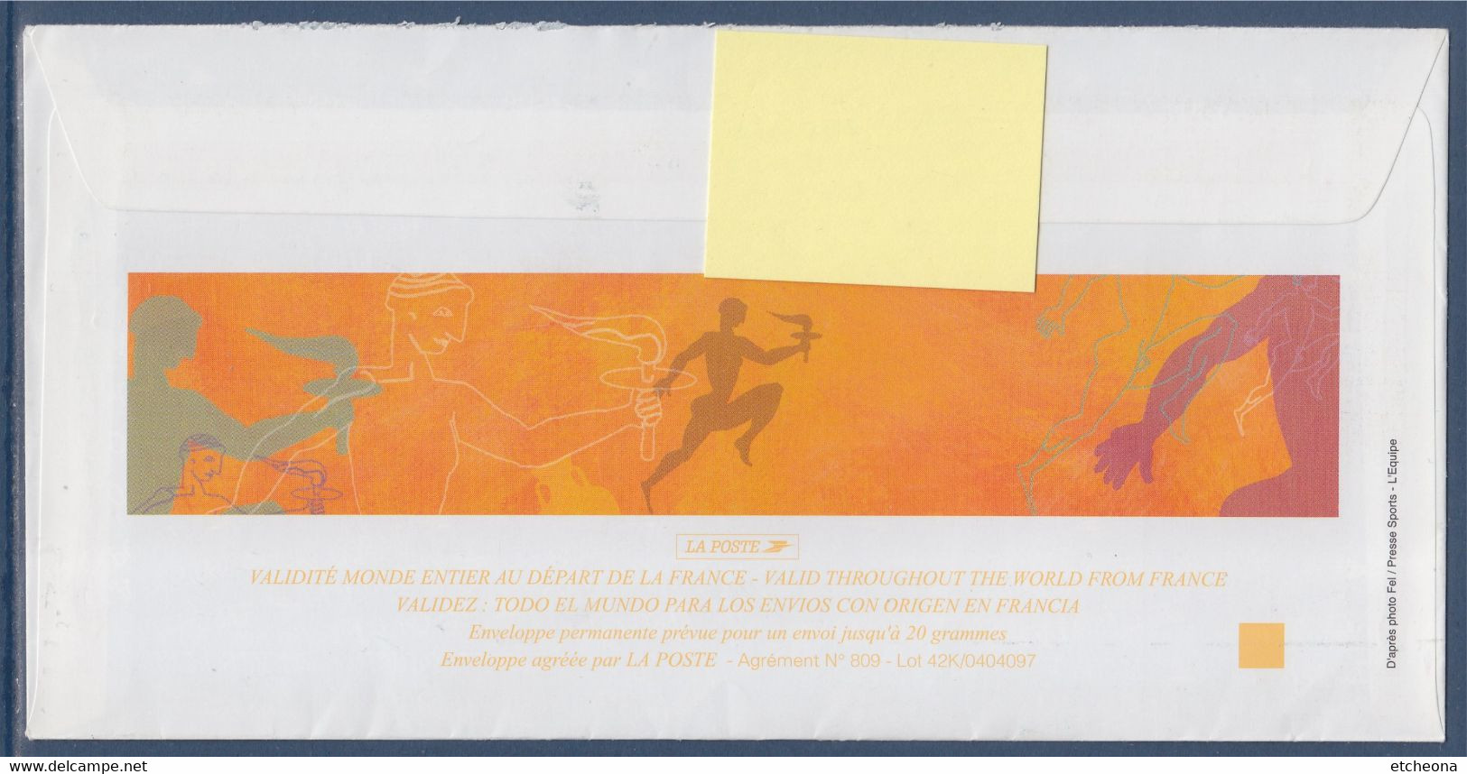 Entier La Flamme Olympique Enveloppe Type Timbre 3687  Oblitéré Le 14 04 15 - Listos A Ser Enviados : Réplicas Privadas