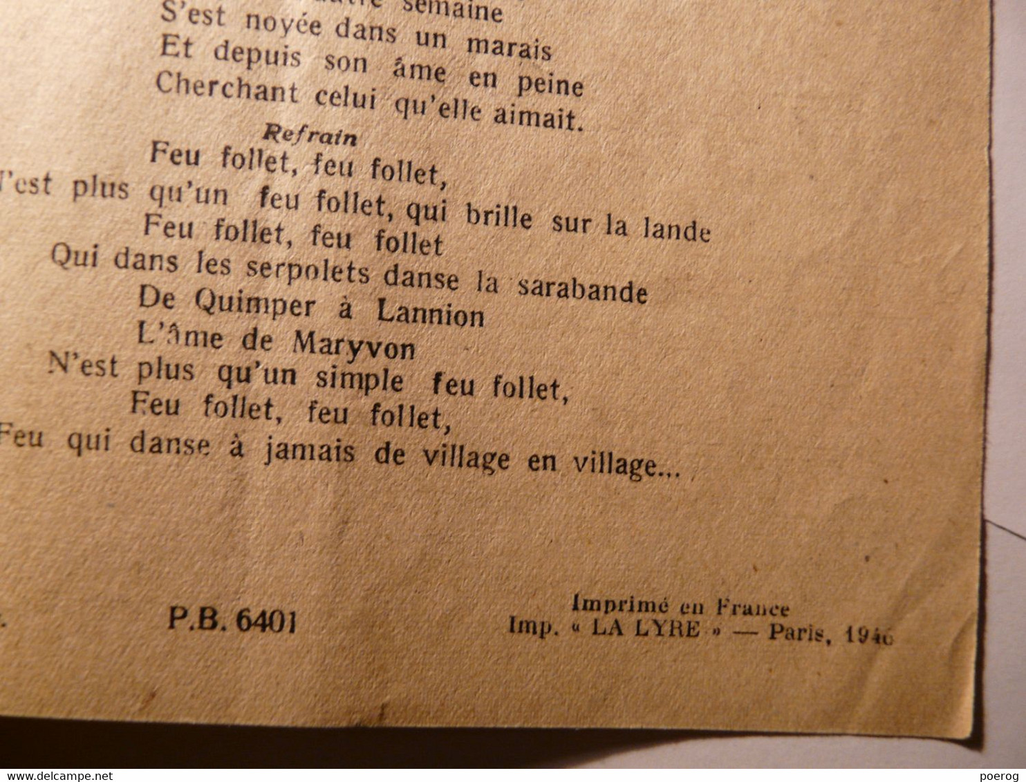 PARTITIONS 1946 - MICHEL ROGER - FEU FOLLET - PAROLES HENRI KUBNIK MUSIQUE HENRI BOURTAYRE - PAUL BEUSCHER 1946 - Spartiti