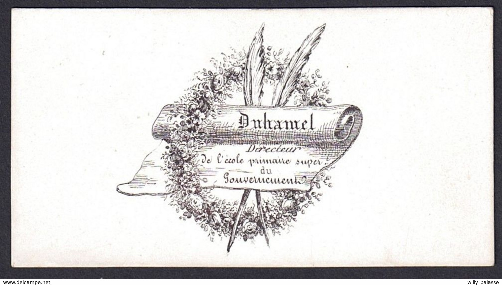 +++ Carte Porcelaine - Porselein Kaart - Carte De Visite - Directeur DUHAMEL Ecole Du Gouvernement   // - Cartes Porcelaine