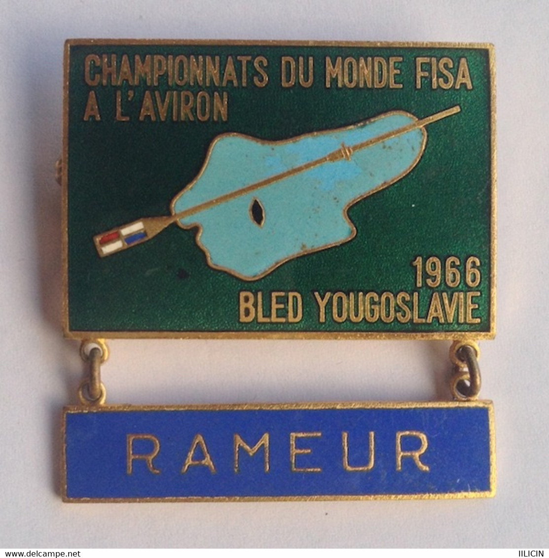 Badge Pin ZN000034 - Rowing Kayak Canoe Yugoslavia Slovenia Bled World Championship 1966 RAMEUR - Rowing