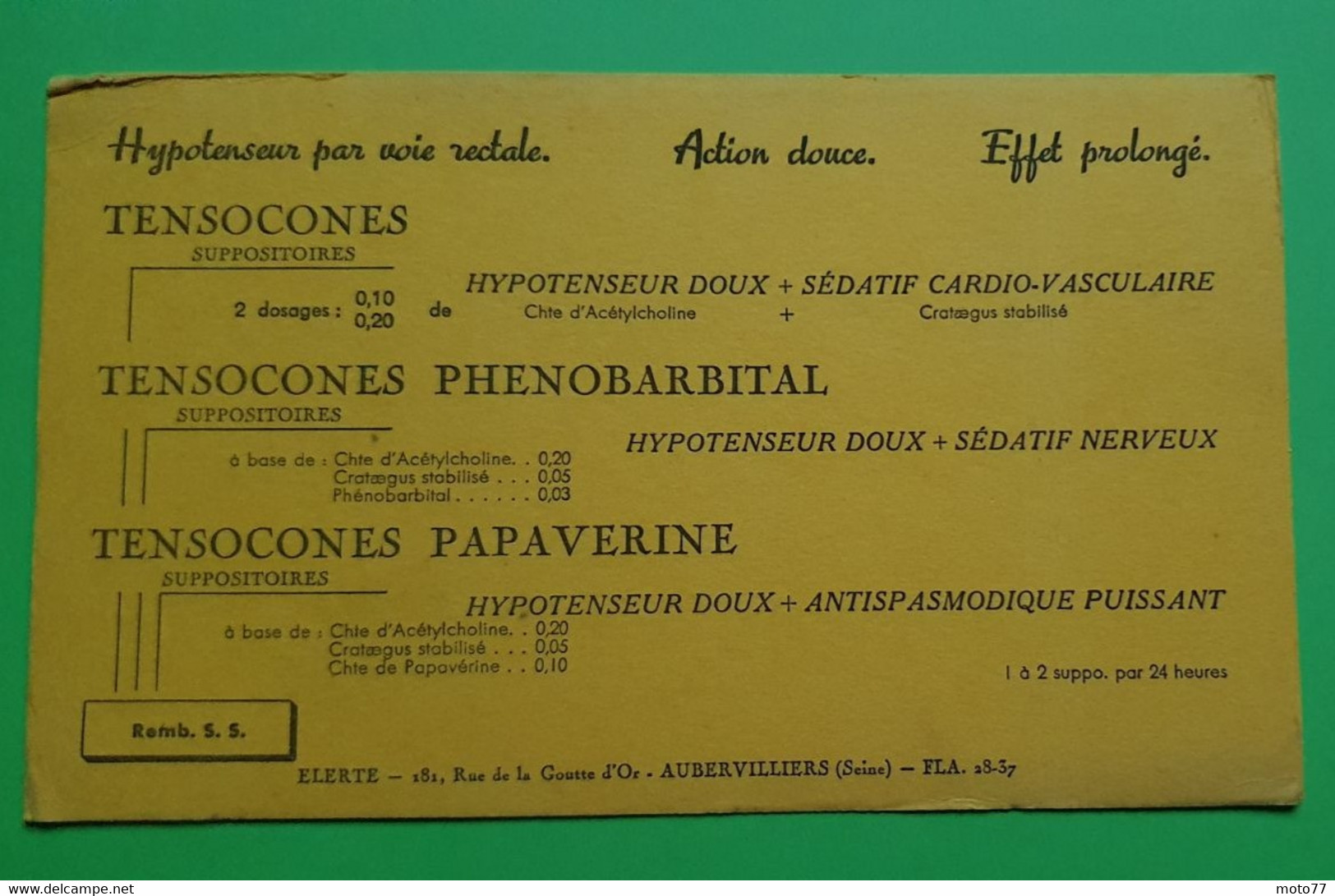 Buvard 990 G - Laboratoire Elerté - ACTICARBINE - Etat D'usage : Voir Photos- 21x12.5 Cm Environ - Vers 1950 - Produits Pharmaceutiques